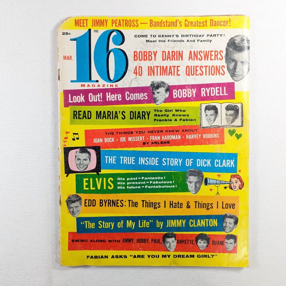 1960s vintage 16 magazine Elvis Prestley